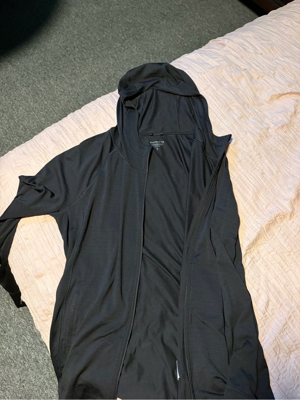 Athleta Black Lightweight Hooded Shirt Jacket for Women